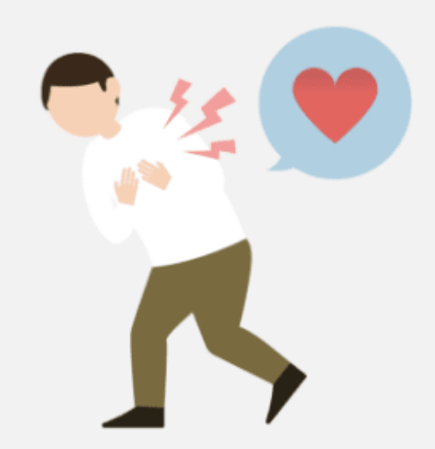 ⼼臓病・脳卒中で苦しんでいる様子を表すイラスト画像